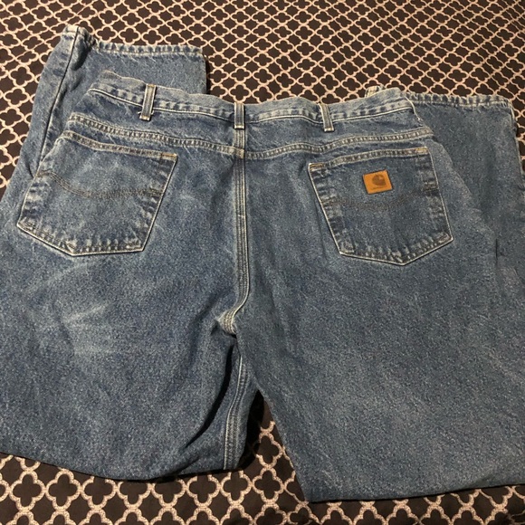 Carhartt Other - Carhartt Relaxed Fit Flannel Lined Denim Blue Jeans Mens 38 X 32.